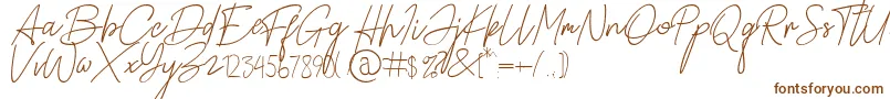 Czcionka Alamanda Santika Signature – brązowe czcionki na białym tle