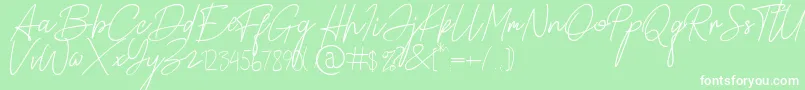 Alamanda Santika Signature Font – White Fonts on Green Background