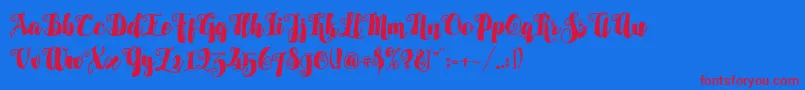 Alamark Lite Free Font – Red Fonts on Blue Background