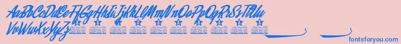 Alamoana Personal Use Font – Blue Fonts on Pink Background