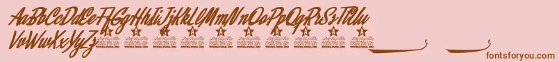 Шрифт Alamoana Personal Use – коричневые шрифты на розовом фоне