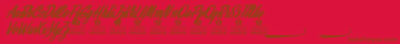 Alamoana Personal Use Font – Brown Fonts on Red Background