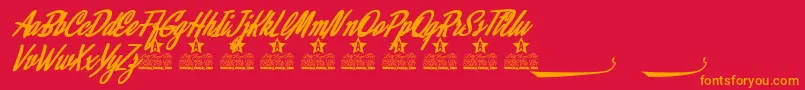 Alamoana Personal Use Font – Orange Fonts on Red Background