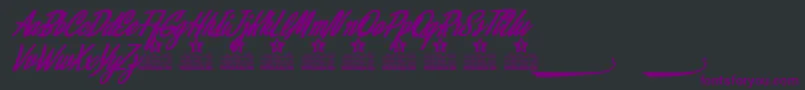 Alamoana Personal Use Font – Purple Fonts on Black Background