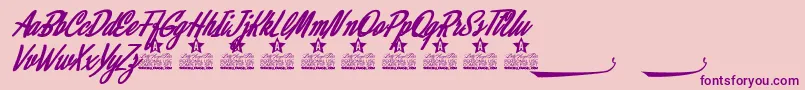 Alamoana Personal Use Font – Purple Fonts on Pink Background