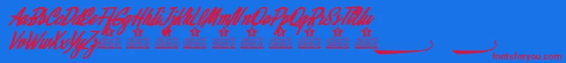 Alamoana Personal Use Font – Red Fonts on Blue Background