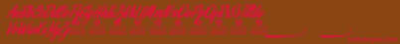 Alamoana Personal Use Font – Red Fonts on Brown Background