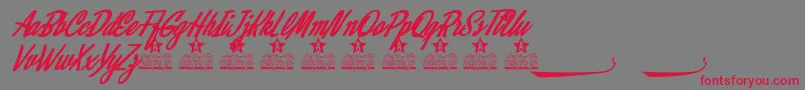 Alamoana Personal Use Font – Red Fonts on Gray Background