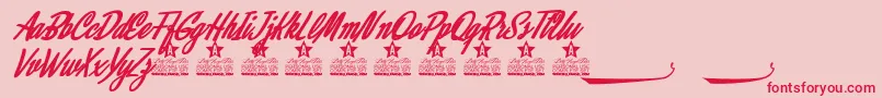 Шрифт Alamoana Personal Use – красные шрифты на розовом фоне