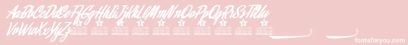 Шрифт Alamoana Personal Use – белые шрифты на розовом фоне