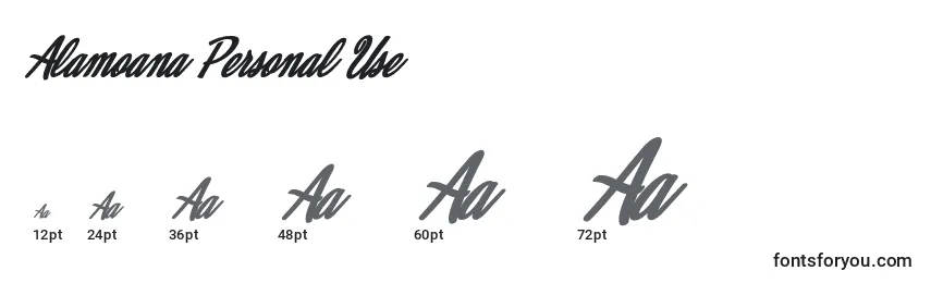 Alamoana Personal Use Font Sizes