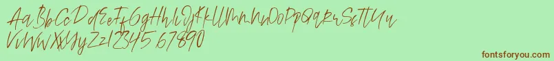 Alamode Font – Brown Fonts on Green Background