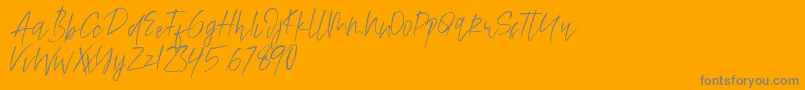 Alamode Font – Gray Fonts on Orange Background