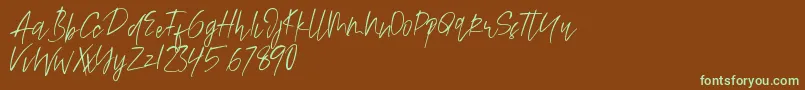 Alamode Font – Green Fonts on Brown Background