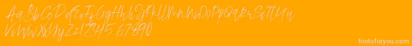 More about Alamode Font Alamode Font – Pink Fonts on Orange Background