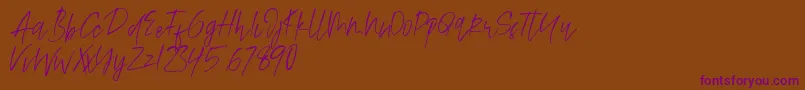 Alamode Font – Purple Fonts on Brown Background