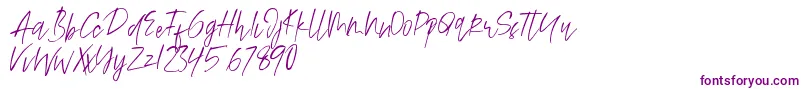 Alamode Font – Purple Fonts on White Background