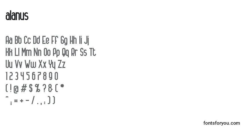 Schriftart Alanus (118969) – Alphabet, Zahlen, spezielle Symbole