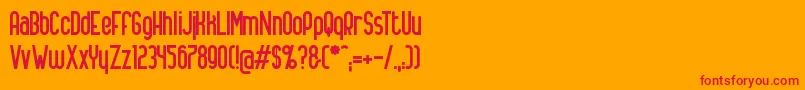 フォントalanus – オレンジの背景に赤い文字