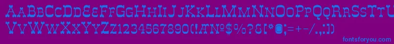 DeLouisvilleSmallcaps Font – Blue Fonts on Purple Background
