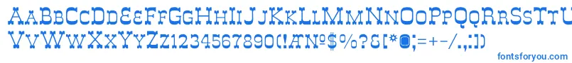 フォントDeLouisvilleSmallcaps – 白い背景に青い文字
