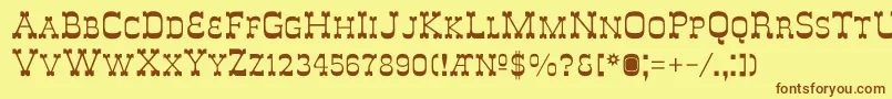 DeLouisvilleSmallcaps Font – Brown Fonts on Yellow Background