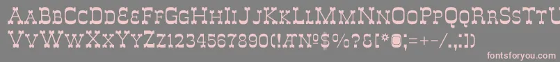フォントDeLouisvilleSmallcaps – 灰色の背景にピンクのフォント