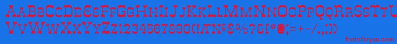 DeLouisvilleSmallcaps Font – Red Fonts on Blue Background