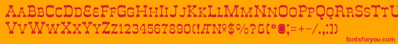 DeLouisvilleSmallcaps Font – Red Fonts on Orange Background