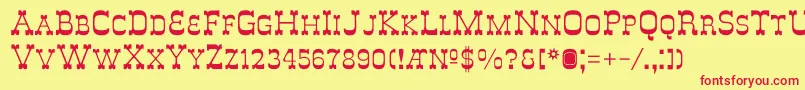 DeLouisvilleSmallcaps Font – Red Fonts on Yellow Background