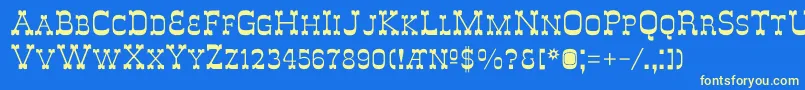 フォントDeLouisvilleSmallcaps – 黄色の文字、青い背景