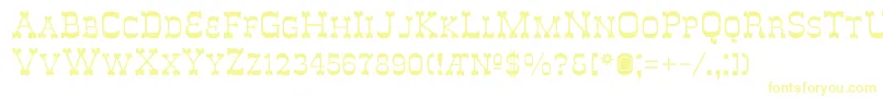 DeLouisvilleSmallcaps-Schriftart – Gelbe Schriften auf weißem Hintergrund