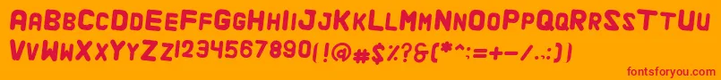 AlaquaItalic-Schriftart – Rote Schriften auf orangefarbenem Hintergrund