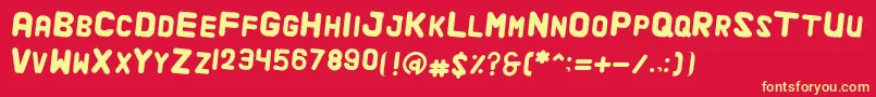 フォントAlaquaItalic – 黄色の文字、赤い背景
