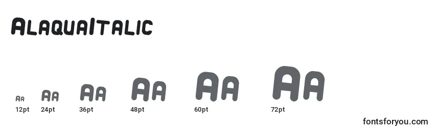 Размеры шрифта AlaquaItalic