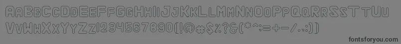 フォントAlaquaOutline – 黒い文字の灰色の背景