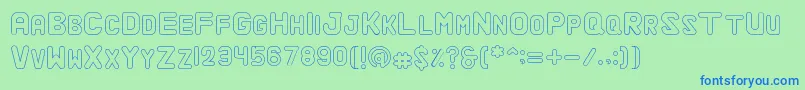 AlaquaOutline Font – Blue Fonts on Green Background