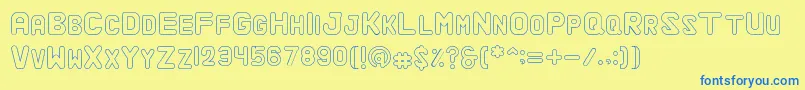 AlaquaOutline Font – Blue Fonts on Yellow Background