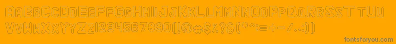 AlaquaOutline-Schriftart – Graue Schriften auf orangefarbenem Hintergrund