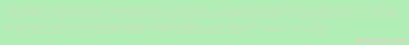 AlaquaOutline-fontti – vaaleanpunaiset fontit vihreällä taustalla