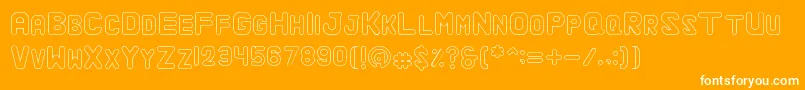 AlaquaOutline-Schriftart – Weiße Schriften auf orangefarbenem Hintergrund