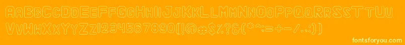 AlaquaOutline-Schriftart – Gelbe Schriften auf orangefarbenem Hintergrund