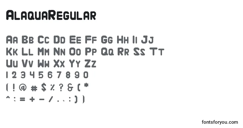 Police AlaquaRegular - Alphabet, Chiffres, Caractères Spéciaux