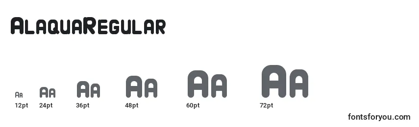Размеры шрифта AlaquaRegular