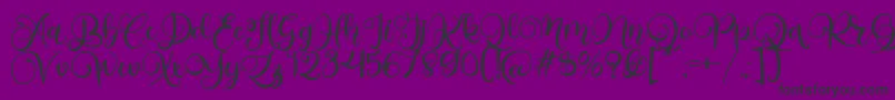 Alarante Script Personal Use-Schriftart – Schwarze Schriften auf violettem Hintergrund