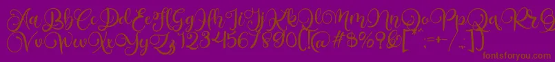 Alarante Script Personal Use Font – Brown Fonts on Purple Background