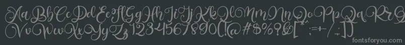 フォントAlarante Script Personal Use – 黒い背景に灰色の文字