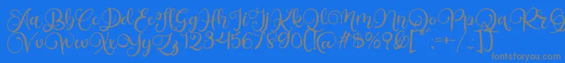 Fonte Alarante Script Personal Use – fontes cinzas em um fundo azul