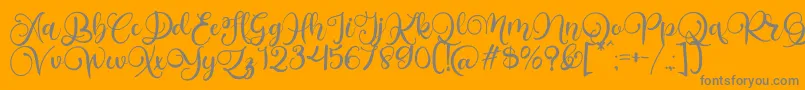 Alarante Script Personal Use-Schriftart – Graue Schriften auf orangefarbenem Hintergrund