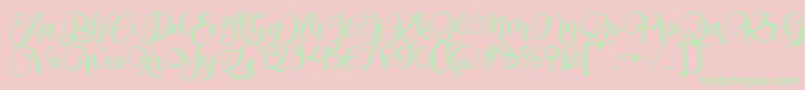 フォントAlarante Script Personal Use – ピンクの背景に緑の文字